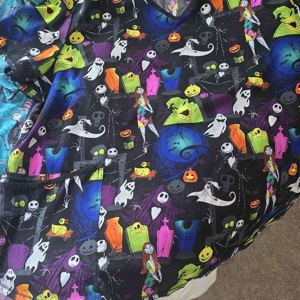 Colorful Scrub Themed Women's Top